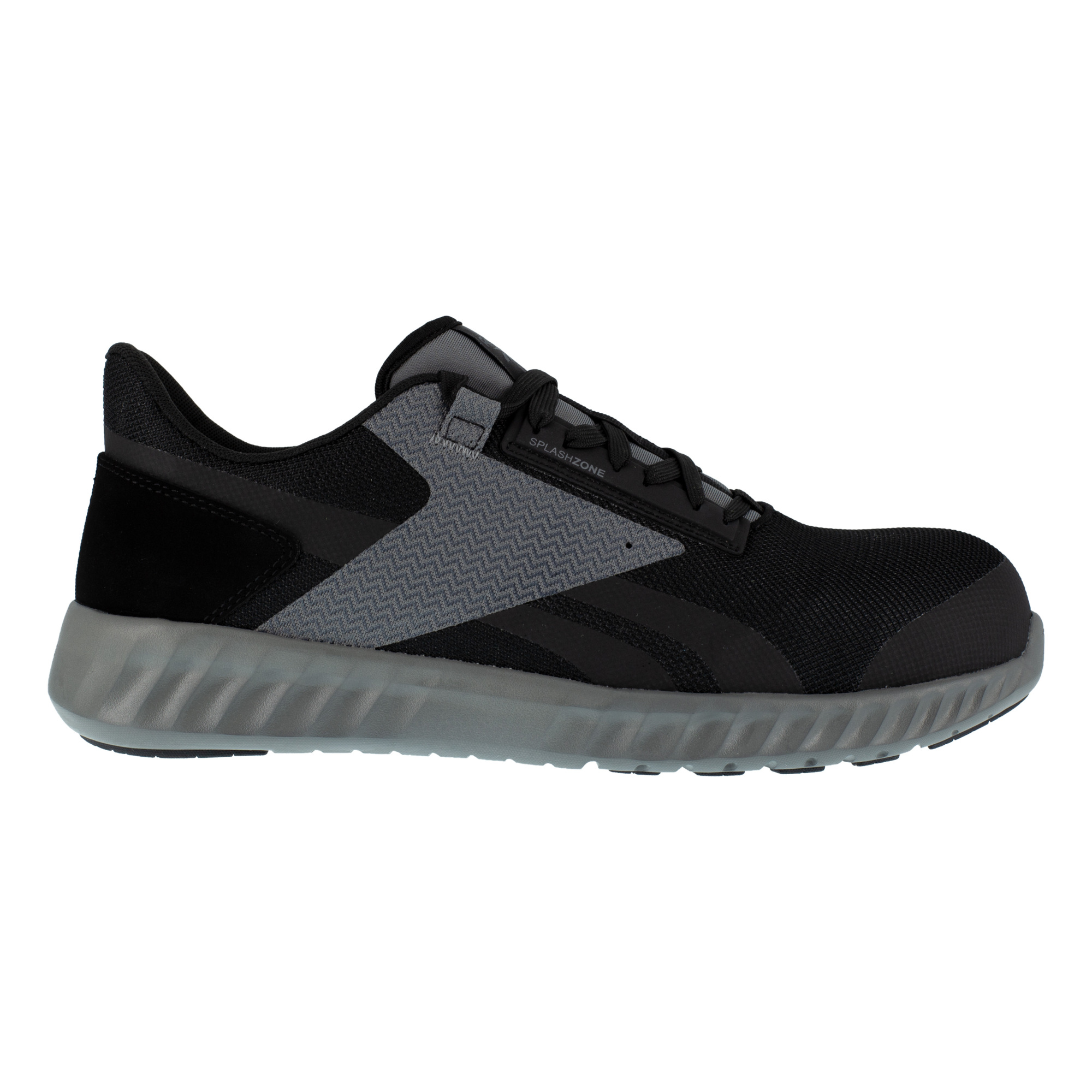 Reebok, Athletic Work Shoe, Size 9 1/2, Width Medium, Color Black and Grey, Model# RB4020